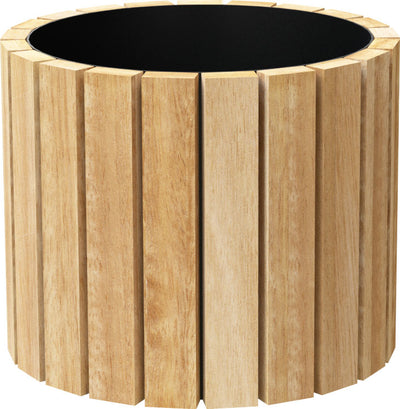 Cedar Slat Wood Planter W/Plastic Fabric Liner