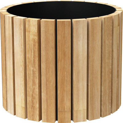 Cedar Slat Wood Planter W/Plastic Fabric Liner