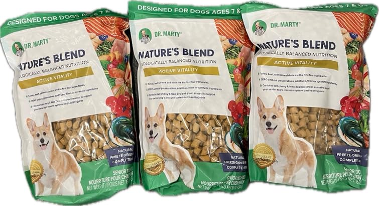 Dr. Marty Natureâ€™s Blend Active Vitality Freeze Dried Raw Dog Food 16 oz (Pack of 3)