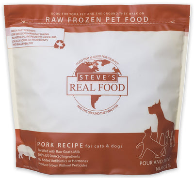 Steve's Real Food Pork Nuggets Raw Frozen Dog & Cat Food, 80 Ounce