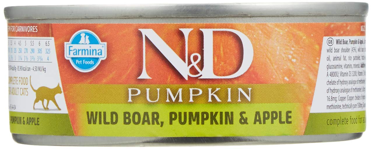 Farmina Natural & Delicious Pumpkin Feline Boar, Pumpkin & Apple Cans 12/2.8-oz