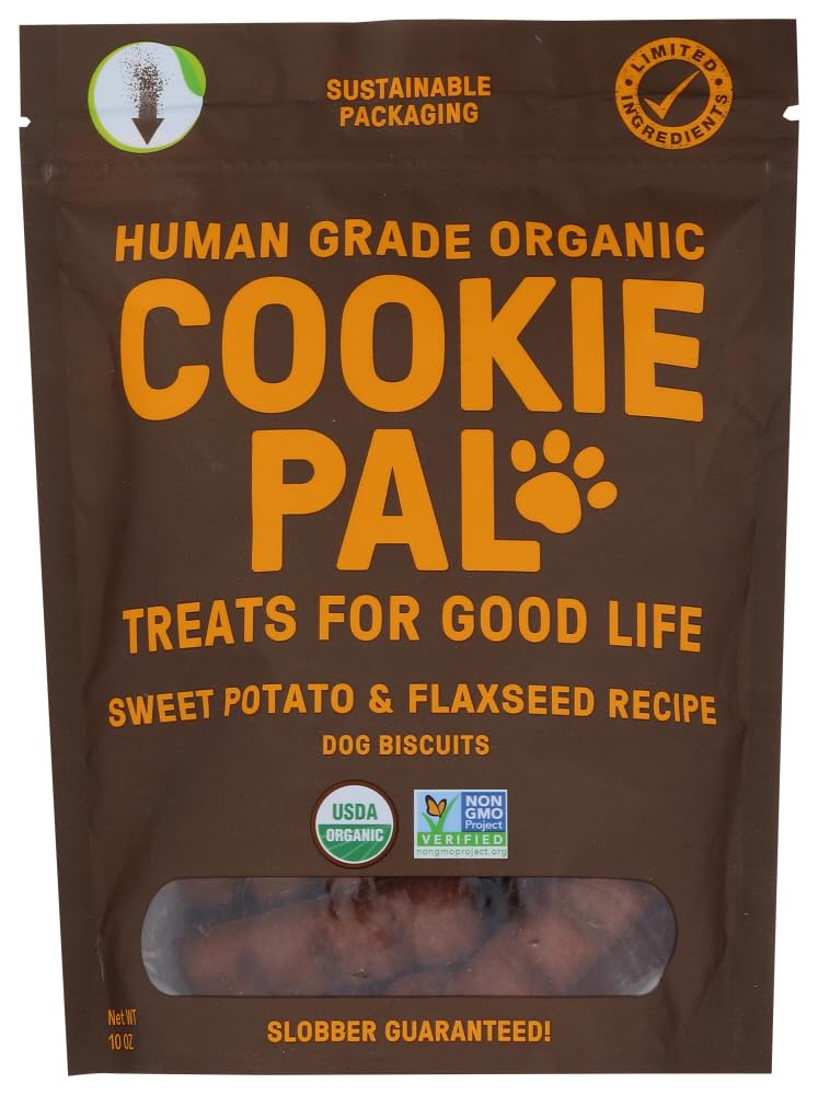 Cookie Pal Organic Sweet Potato Flaxseed Dog Treats, 10 OZ