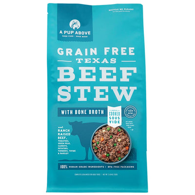 A Pup Above, Gently Cooked Grain Free Texas Beef Stew W/Bone Broth Frozen Dog Food, 112 Ounce