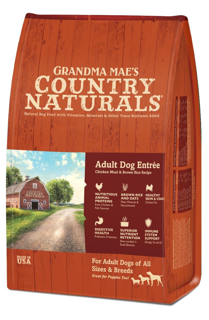 Grandma Mae's Country Naturals Grain Inclusive Sensative Stomach Dry Dog Food 24 LB Adult Chicken & Brown Rice