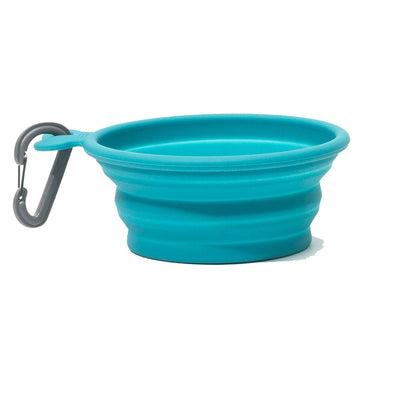 Messy Mutts Silicone Collapsible Bowl (1.75 Cups, Blue)