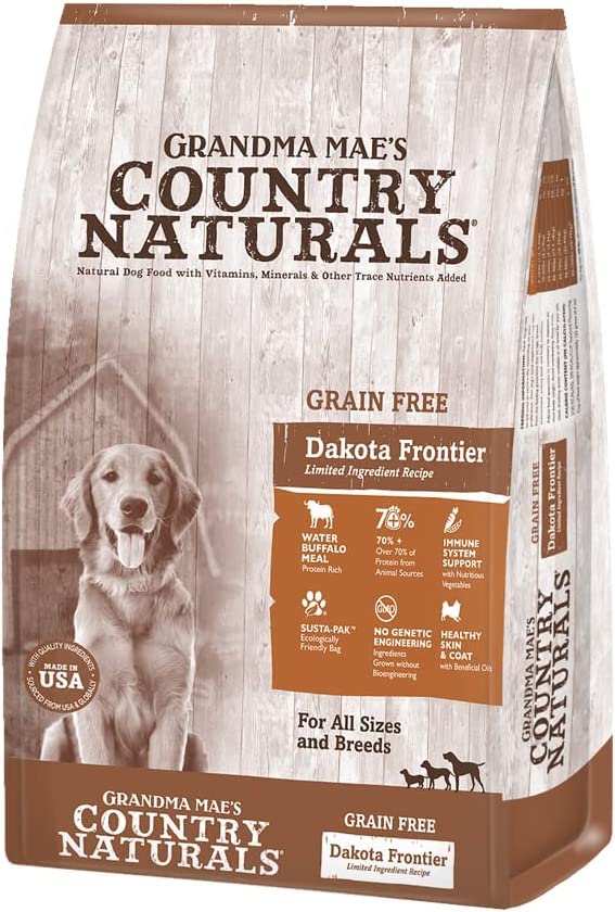 Grandma Mae's Country Naturals Grain Free Dry Dog Food 22 LB Dakota Frontier Buffalo