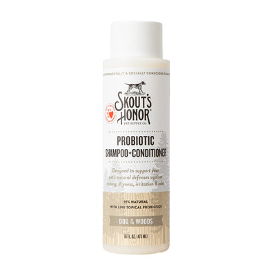 Skout's Honor Probiotic Pet Shampoo & Conditioner with Avocado Oil & Omega-3s, 97% Natural, Paraben & Sulfate-Free, Cruelty-Free, 16oz, Dog of The Woods