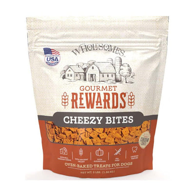 Wholesomes SPORTMiX SportMix Gourmet Rewards Cheezy Bites Dog Biscuits, Cheddar Cheese, 3Lb. Bag 2100372