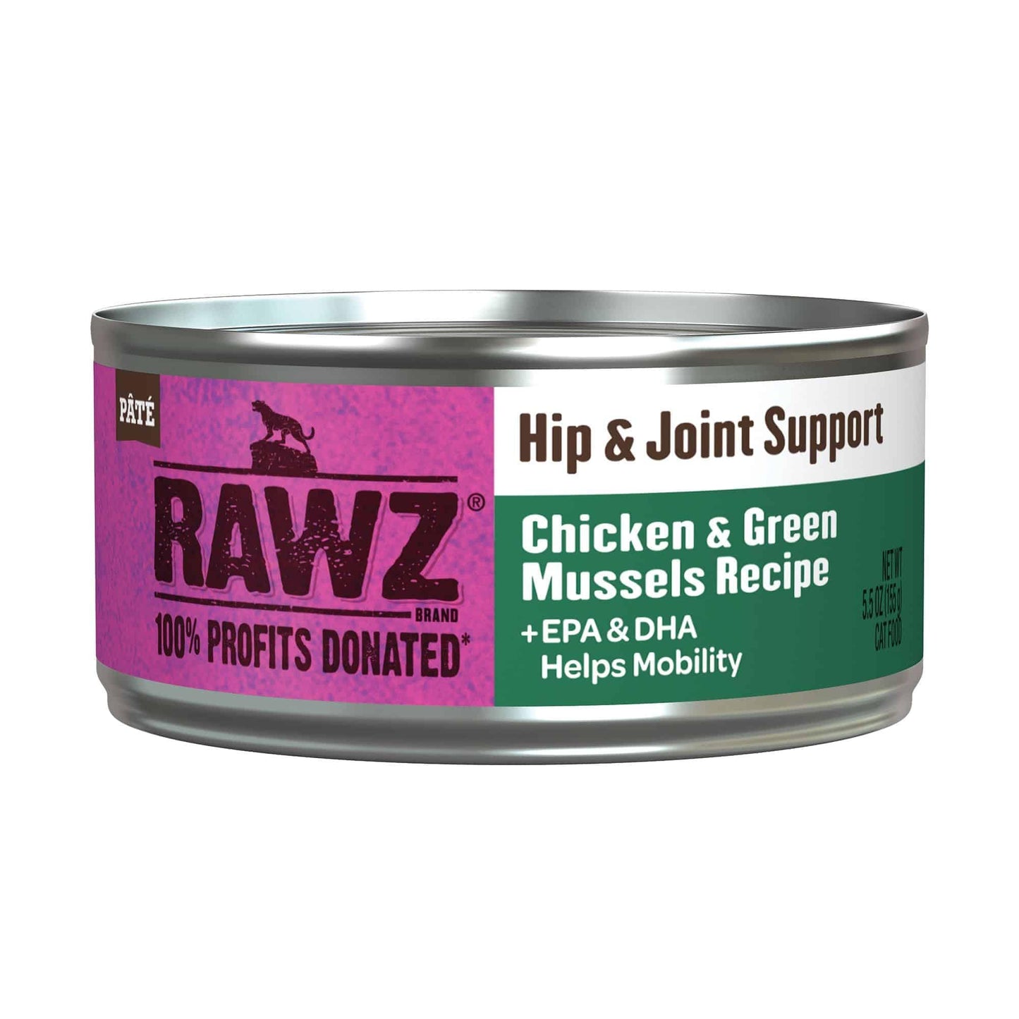 Rawz Hip & Joint Support Chicken & Green Mussels Wet Canned Cat Food (Case of 24 Cans)