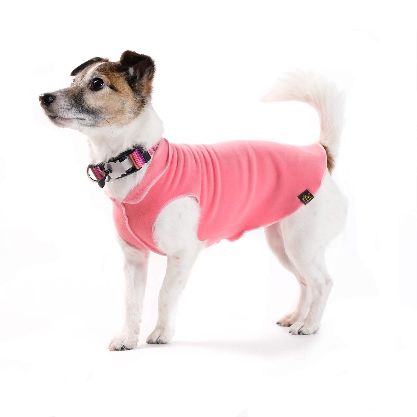 Gold Paw Stretch Fleece Dog Coat - Soft, Warm Dog Clothes, Stretchy Pet Sweater - Machine Washable, Eco Friendly - All Season - Sizes 2-33, Coral, Size 14