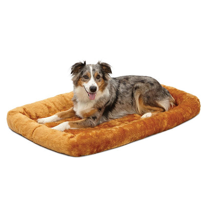 MidWest Homes for Pets Bolster Dog Bed 42L-Inch Cinnamon Dog Bed w/ Comfortable Bolster | Ideal for Large Dog Breeds & Fits a 42-Inch Dog Crate | Easy Maintenance Machine Wash & Dry