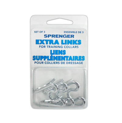 Herm SPRENGER Prong Dog Collar Extra Links, Set of (3) 3.25 mm Chrome Links, Steel Chrome Plated Dog Prong Collar Links, Pinch Collar and Dog Correction Collar Links, Prong Training Collar Links