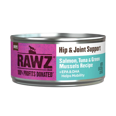 Rawz Hip & Joint Support Wet Canned Cat Food (Salmon/Tuna & Green Mussels) Case of 24 Cans