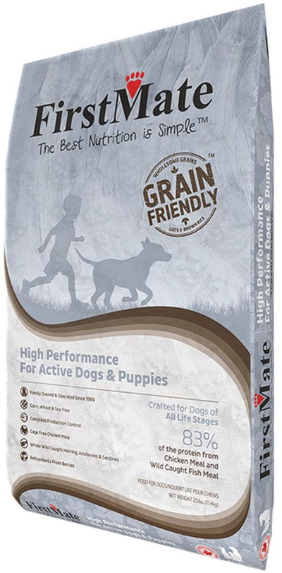 First Mate High Performance Grain Friendly Dry Food for Active Dogs & Puppies, 25-lb