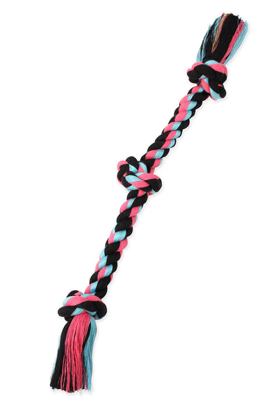 Mammoth Flossy Chews Rope Tug - Premium Cotton-Poly Tug Toy for Dogs - Interactive Rope Toy (Colors May Vary)