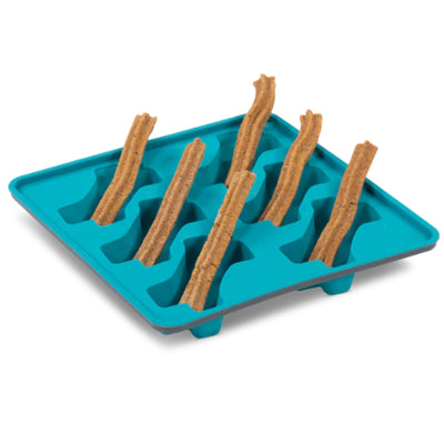 Messy Mutts Framed Silicone Popsicle Mold | 10â€ x 10â€ Tray | 6 Easy to Fill Treats Per Tray | 1.5 oz and 3 oz Fill Lines for Perfect Pour | DIY Dog Pupsicle Mold | Dishwasher Safe (Blue)