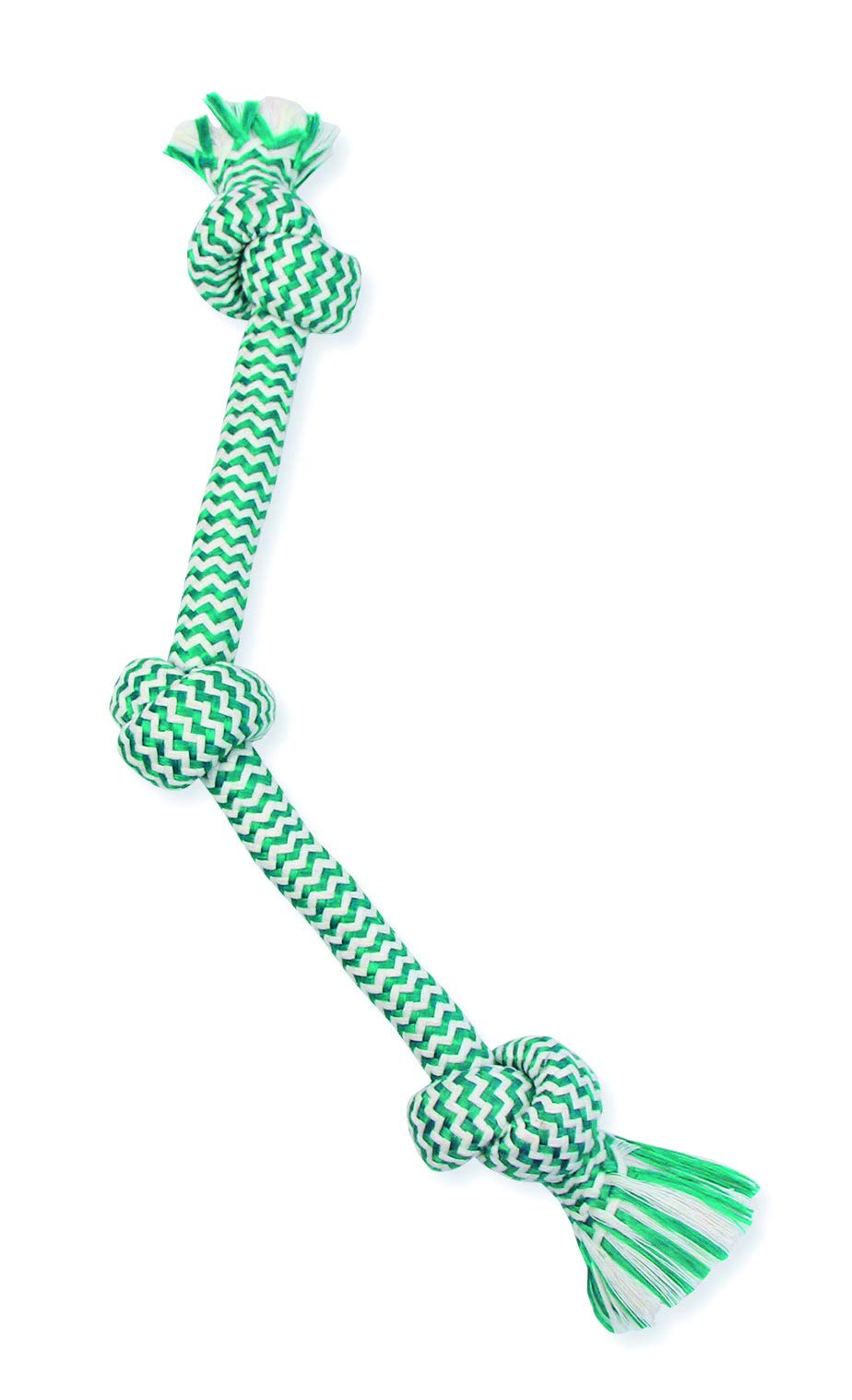 Mammoth Flossy Chews EXTRA FRESH 3 Knot Tug - Premium Cotton-Poly Yarn with Dental Floss Tug Toy for Dogs - Interactive Dog Rope Toy - Tug Dog Chew Toy for Medium Dogs - Medium, 20â€