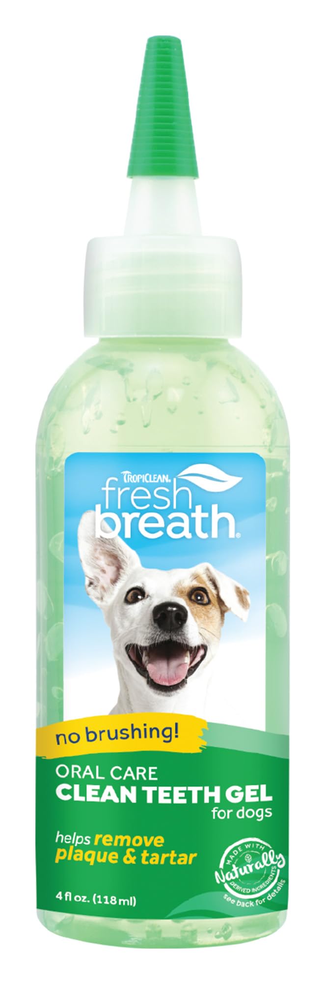 TropiClean No Brushing Gel | No more Dog Toothpaste and Toothbrush | Breath Gel for Dogs | Dental Gel Plaque Remover | Made in the USA | 4 oz.