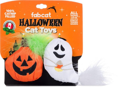 fabdog, Fabcat Halloween Pumpkin and Ghost Catnip Cat Toys