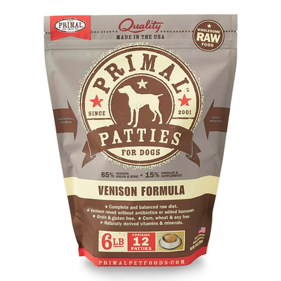 Primal Pet Foods 850170 Canine Venison Patties, 6-Pound