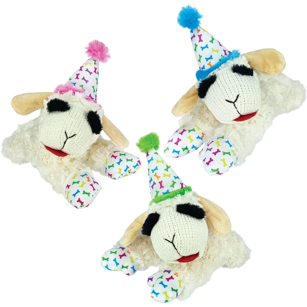 Multipet Lamb Chop with Birthday Hat Dog Toy