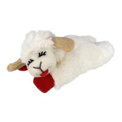 Multipet Lamb Chop Cat Plush Toy w/Catnip - Small Cat Chew Toy for All Cats - Extra Soft Plush Cat Toy - Stuffed Animal Kitten Toy for Cuddling & Playing - Cute Pet Toy (4â€, Cream)