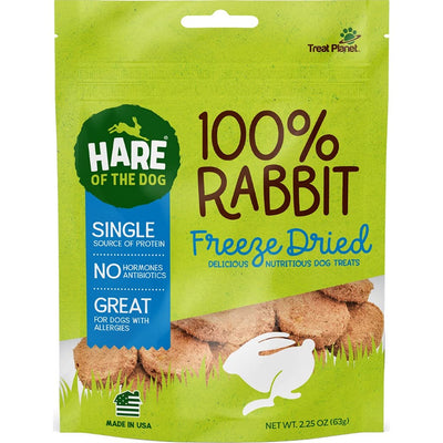 TREAT PLANET Hare of The Dog 100% Rabbit Freeze-Dried Dog Treats, 2.25-oz