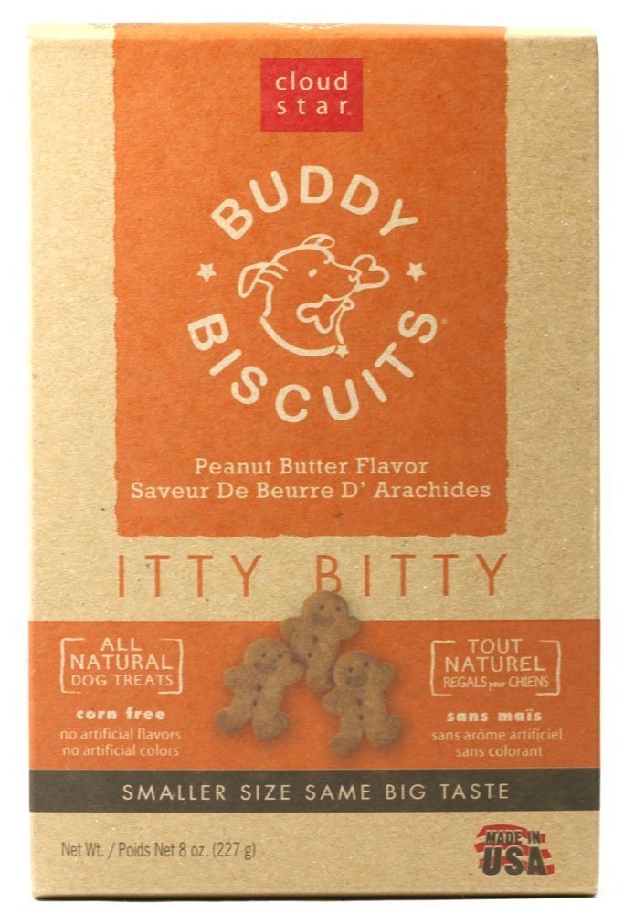 Cloud Star Itty Bitty Buddy Biscuits Dog Treats, 8oz Box, Peanut Butter