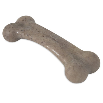 Pet Qwerks Dinosaur BarkBone - Nylon Dog Bone for Aggressive Chewers - Steak Flavor - 8.25"