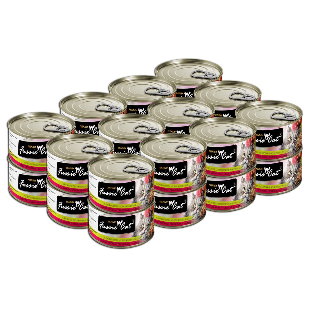 Fussie Cat Premium Tuna with Ocean Fish (24/5.5oz Cans)