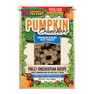 K9 Granola Factory Pumpkin Crunchers Philly Cheesesteak Crunchy Dog Treats, 14oz