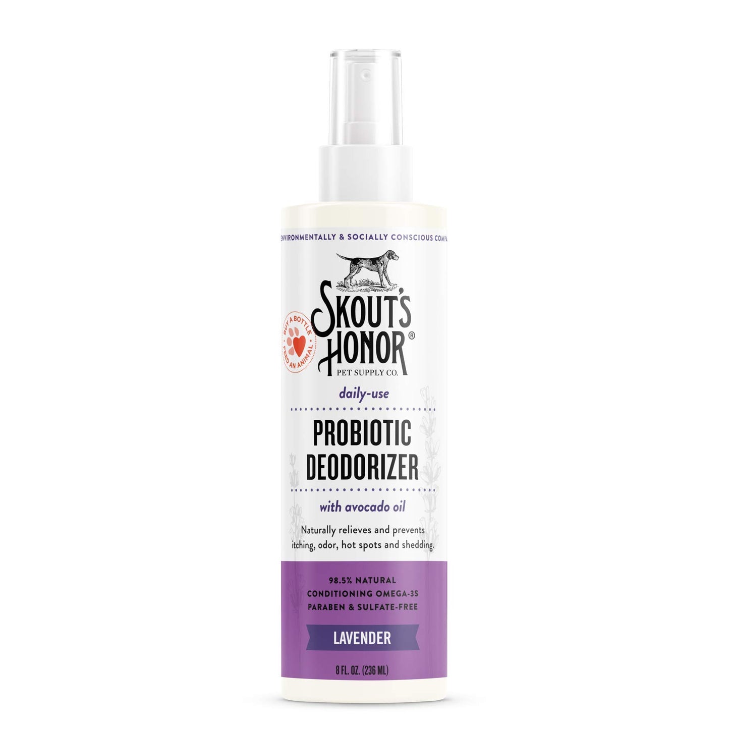 SKOUT'S HONOR Probiotic Daily Use Deodorizer Lavender for Dogs, 8 fl. oz.