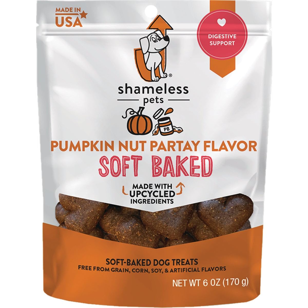 Shameless Pets Pumpkin Nut Par-Tay Soft-Baked Biscuit, 6 OZ