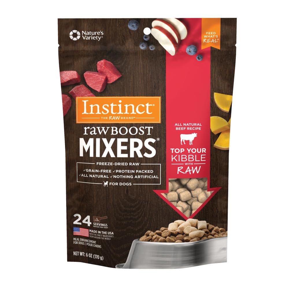 Instinct Freeze Raw Boost Mixers Freeze Dried Raw Dog Food Topper, Grain Free Freeze Dried Dog Food Topper | Multiple Sizes and Flavors 6 ounce (Pack of 1)