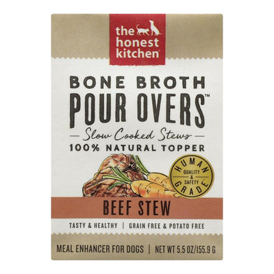 The Honest Kitchen, Bone Broth Pour Overs Beef Stew Dog Food Topper, 5.5 Ounce