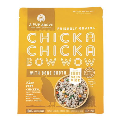 A Pup Above, Gently Cooked Friendly Grains Chicka Chicka Bow Wow with Bone Broth Frozen Dog Food, 48 Ounce