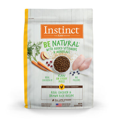 Instinct Be Natural Real Chicken & Brown Rice Recipe Natural Dry Dog Food, 25 lb. Bag