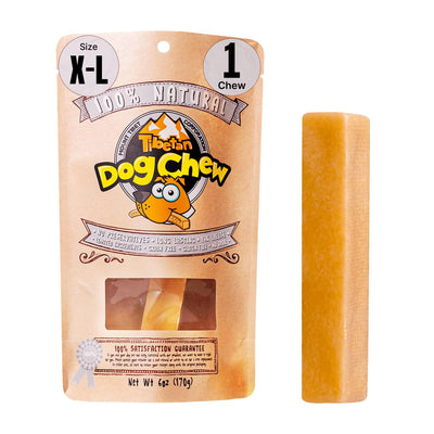 Tibetan Dog Chew Yak Cheese Sticks - Natural Handmade Treats for Extra Large Dogs, Long-Lasting and Easy to Digest with No Additives, Rawhide, Grains, or Gluten, Perfect for Aggressive Chewers, 1 Chew