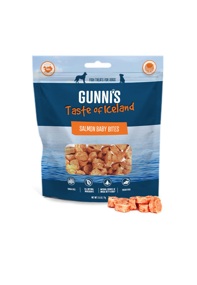 Gunnis Salmon Baby Bites Fish Dog Training Treats, 2.5oz