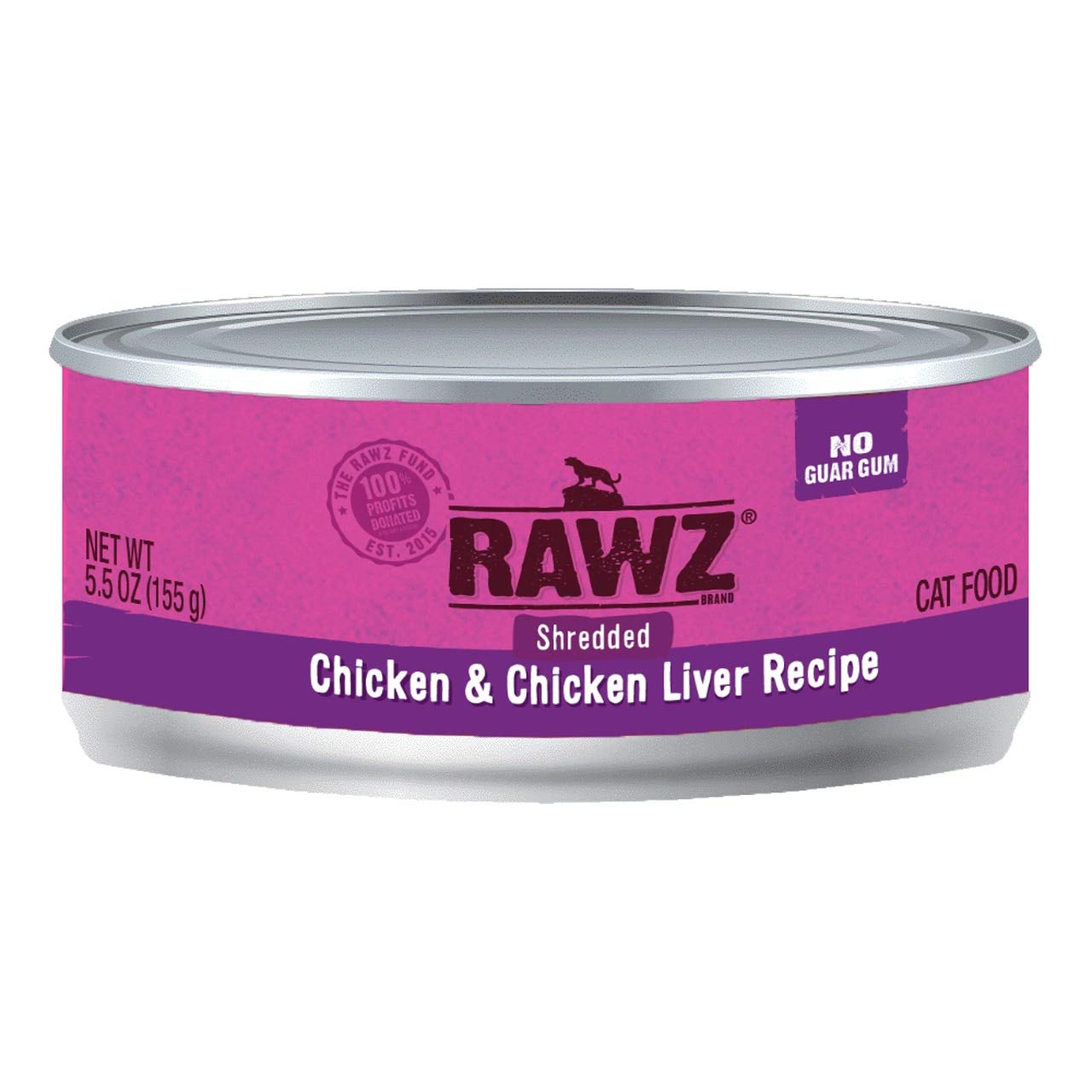 RAWZ, Shredded Chicken & Chicken Liver Recipe Adult Canned Cat Food, 5.5 Ounce