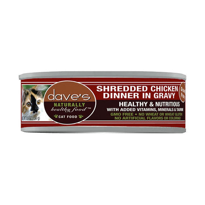 Dave's Pet Food Naturally Healthy™ Grain Free Shredded Chicken Cat Food 5.5 Oz X 24 Count