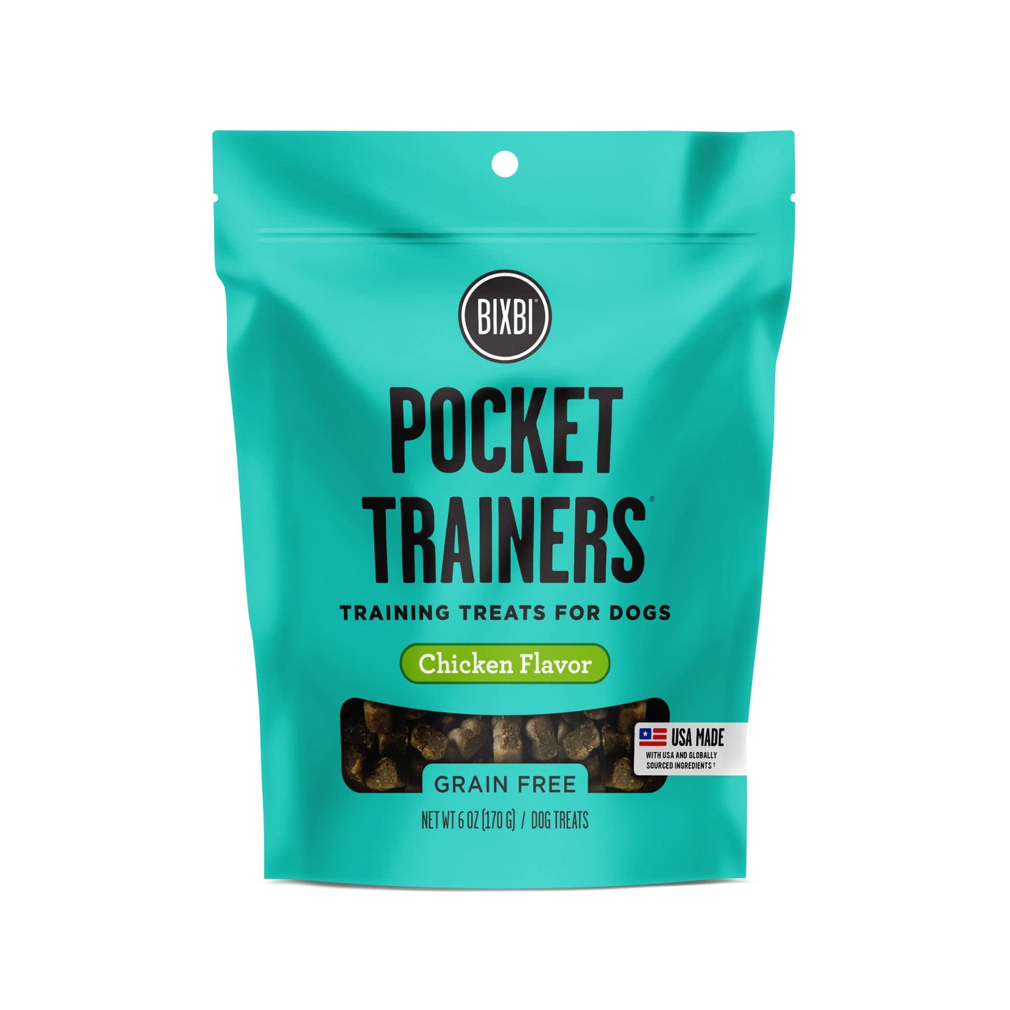 BIXBI Pocket Trainers, Chicken (6 oz, 1 Pouch) - Small Training Treats for Dogs - Low Calorie and Grain Free Dog Treats, Flavorful Pocket Size Healthy and All Natural Dog Treats