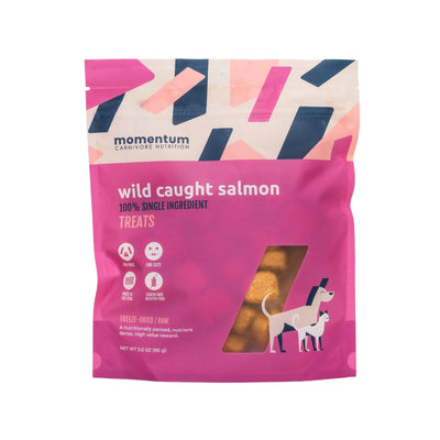 Momentum Carnivore Nutrition Freeze Dried Raw Wild Salmon Nuggets Treats 3 Oz Bag