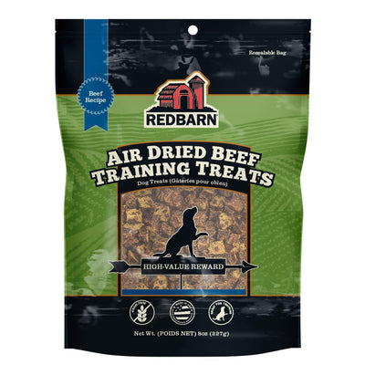 Redbarn All-Natural Air Dried Beef Training Treats for Puppies & Dogs - Grain-Free Single Protein Rewards Made in USA for Small, Medium, & Large Breeds - 8 oz Resealable Bag