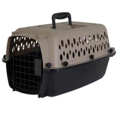 Petmate Vari Dog Kennel 19", Taupe & Black, Portable Dog Crate for Pets up to 10lbs, Made in USA