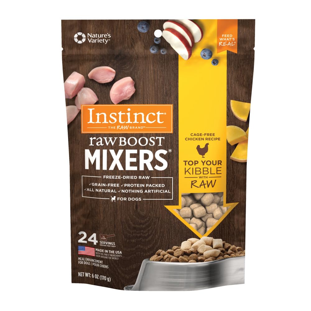 Instinct Raw Boost Mixers Freeze Dried Raw Dog Food Topper, Grain Free Freeze Dried Dog Food Topper 6 Ounce (Pack of 1)