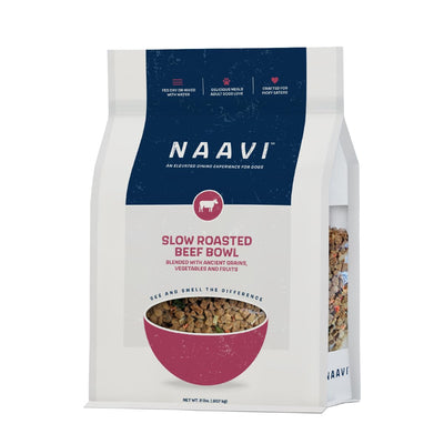 Naavi Slow Roasted Beef Bowl with Ancient Grains, Vegetables & Fruits, Premium Dog Food Topper for Adult Dogs - 2lb