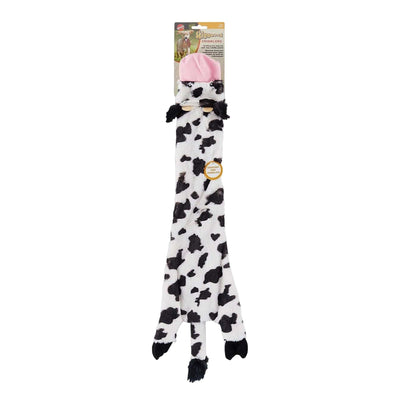 SPOT Skinneeez Crinklers | Stuffless Dog Toys with Squeaker For Small Dogs | Crinkle Toy For Small Puppies | 14" | Cow Design | By Ethical Pet