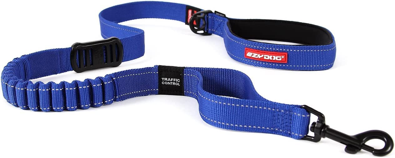 EzyDog ZERO SHOCK Leash - Best Shock Absorbing Dog Leash, Control & Training Lead (48" Blue)