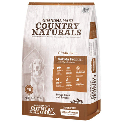 Grandma Mae's Country Naturals Grain Free Non-GMO LID Dakota Frontier Buffalo Meal Recipe 4 Lb